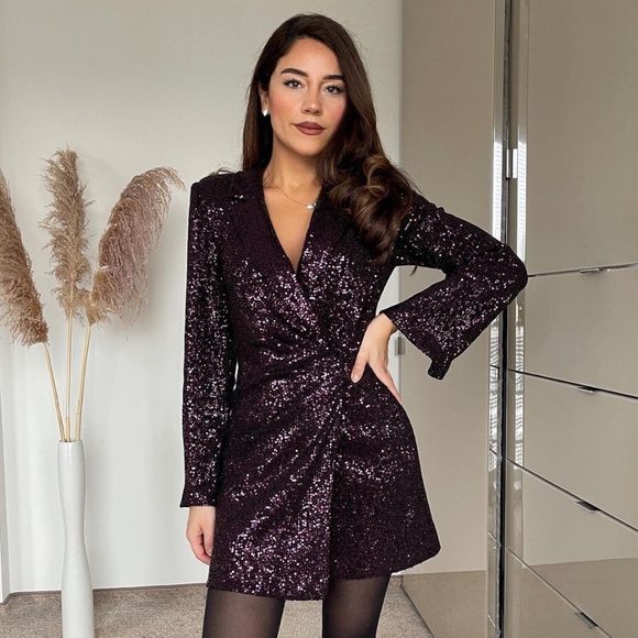 ZARA sequin blazer Dress